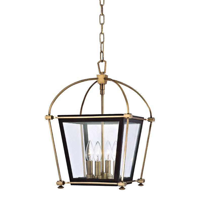 Hudson Valley 3612-AGB Four Light Lantern, Aged Brass