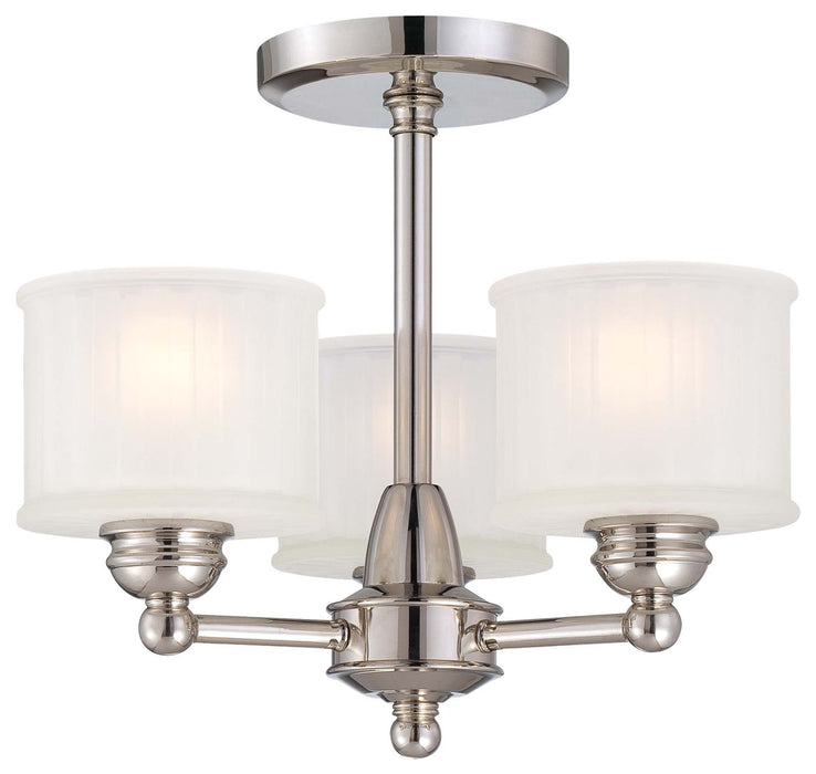 Minka-Lavery 1738-613 Three Light Semi Flush Mount, Polished Nickel