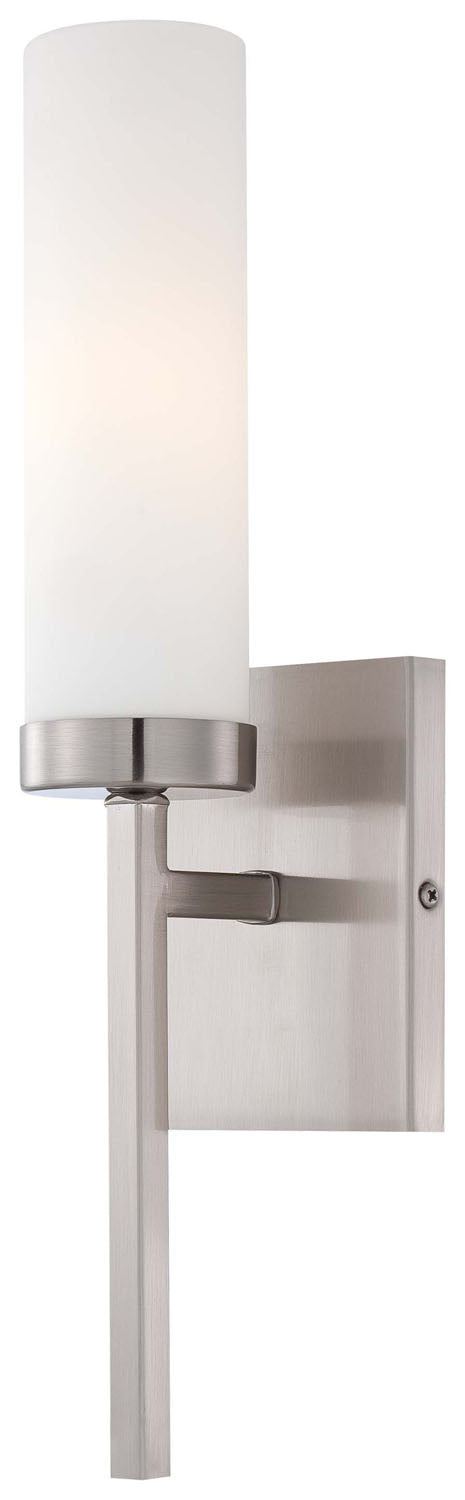 Minka-Lavery 4460-84 One Light Wall Sconce, Brushed Nickel