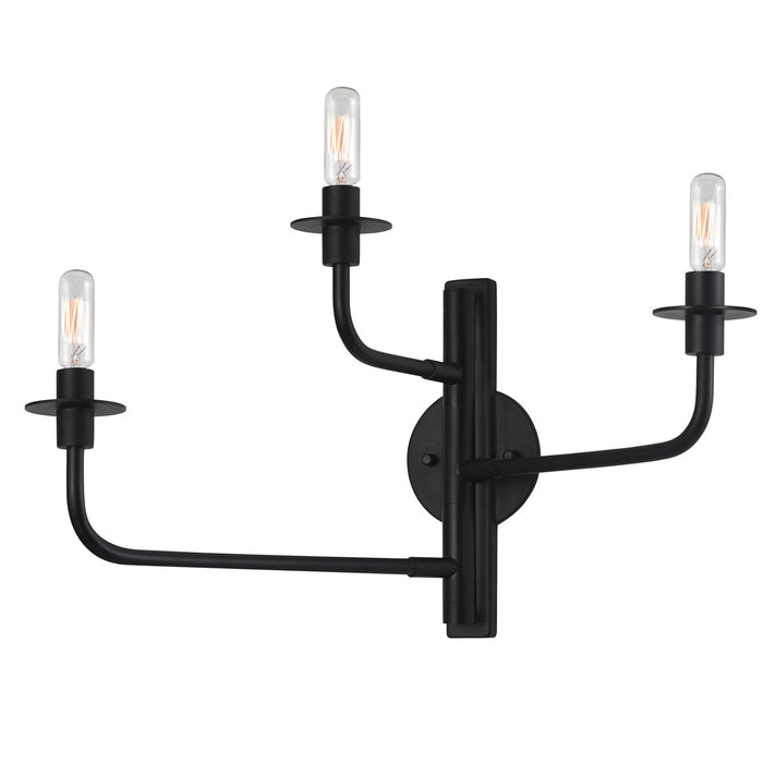 Sonneman 4540.25 Three Light Wall Sconce, Satin Black