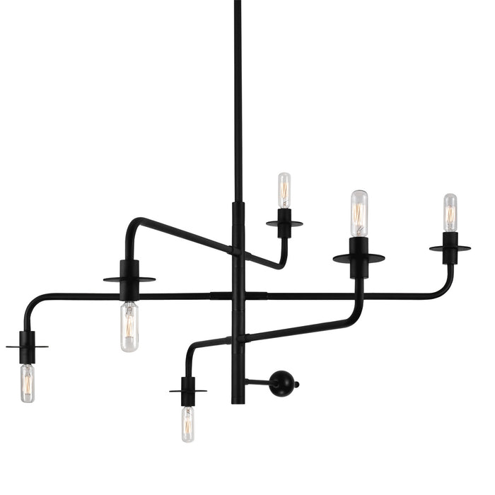 Sonneman 4546.25 Six Light Pendant, Satin Black