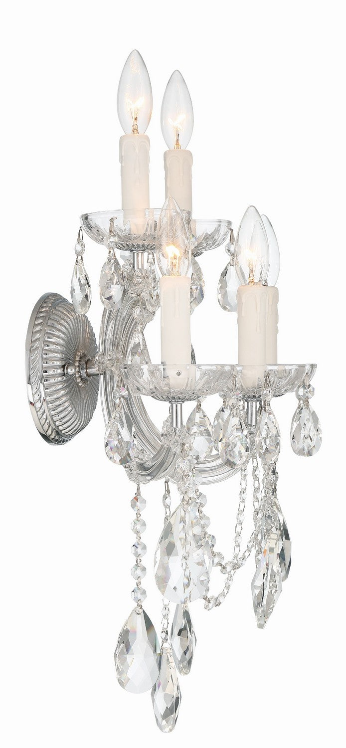 Crystorama 4425-CH-CL-MWP Five Light Wall Sconce, Polished Chrome