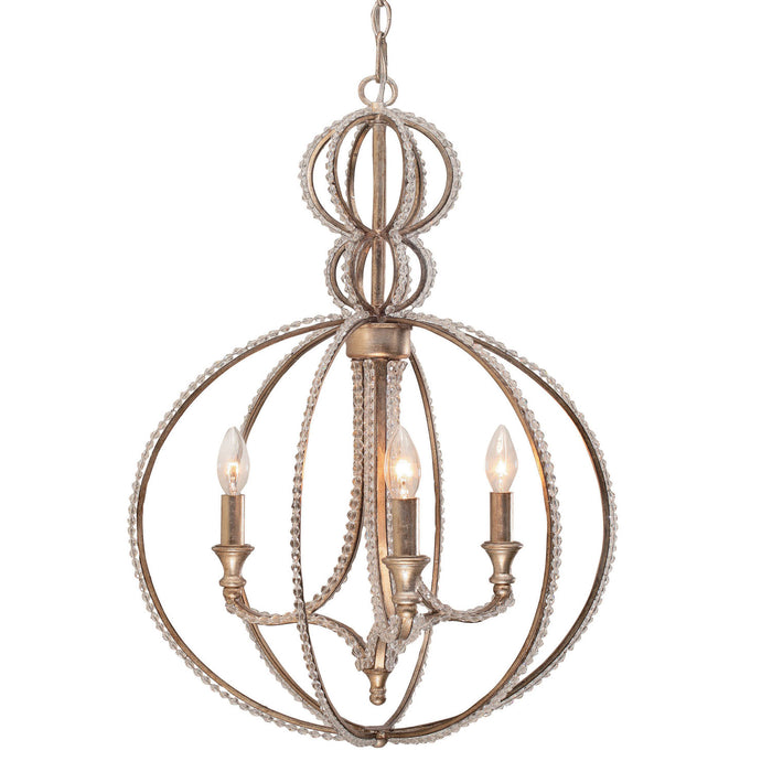 Crystorama 6765-DT Three Light Mini Chandelier, Distressed Twilight