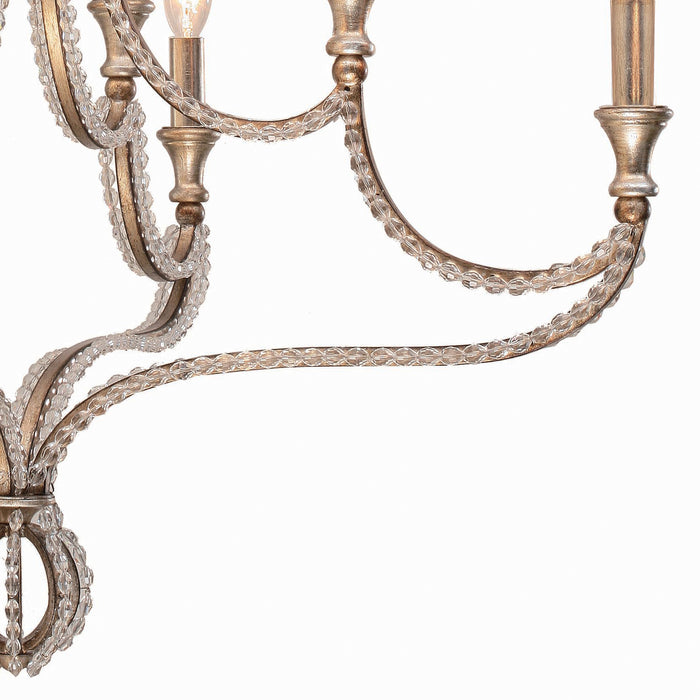Crystorama 6768-DT Eight Light Chandelier, Distressed Twilight
