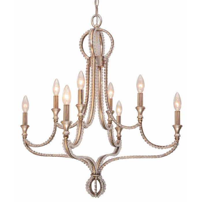 Crystorama 6768-DT Eight Light Chandelier, Distressed Twilight