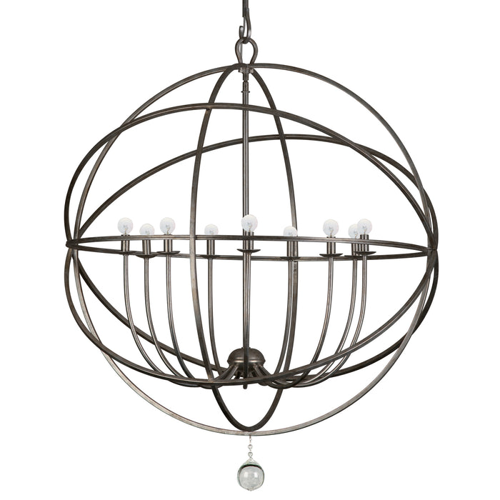 Crystorama 9229-EB Nine Light Chandelier, English Bronze