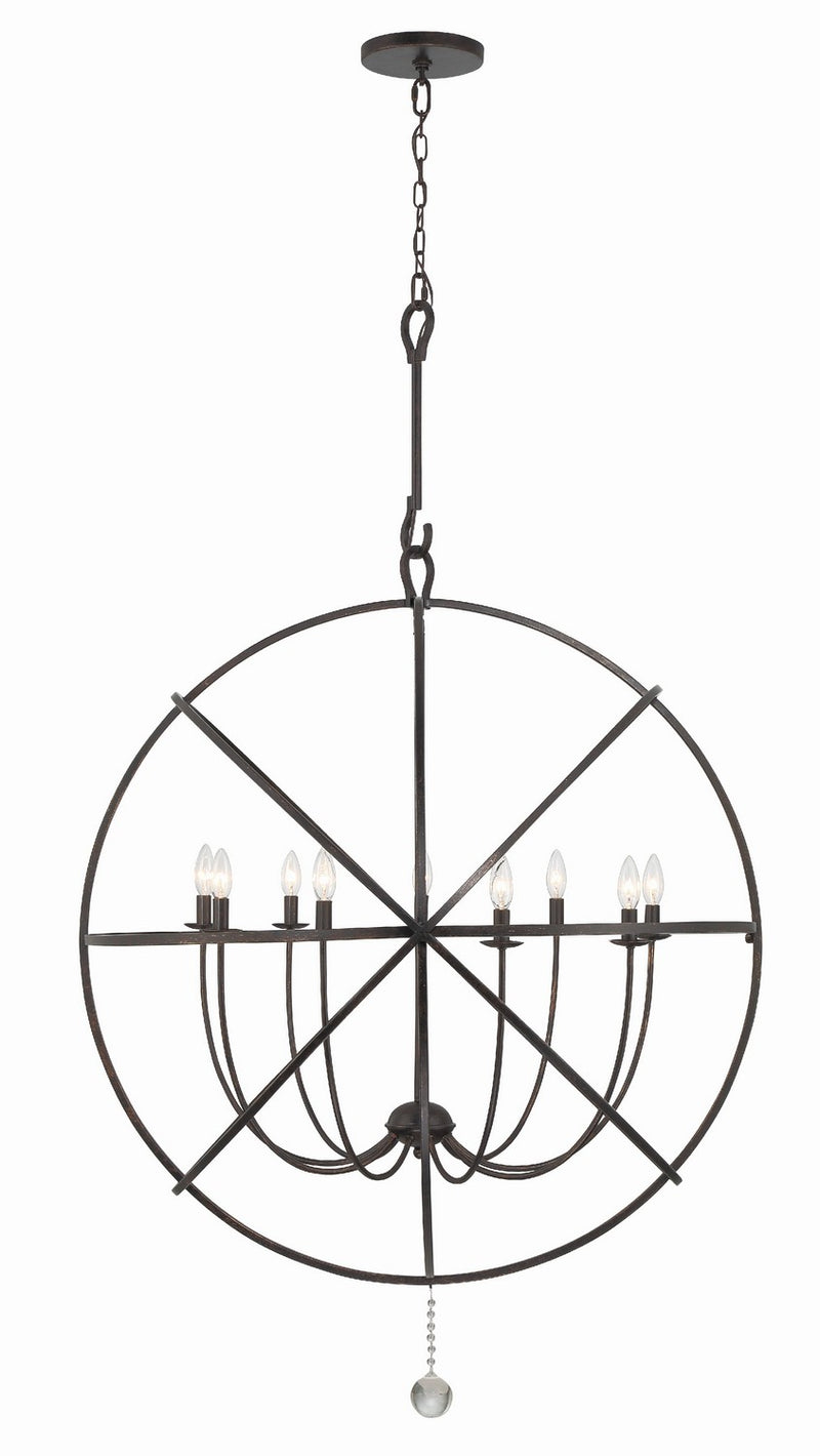 Crystorama 9229-EB Nine Light Chandelier, English Bronze