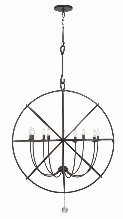 Crystorama 9229-EB Nine Light Chandelier, English Bronze