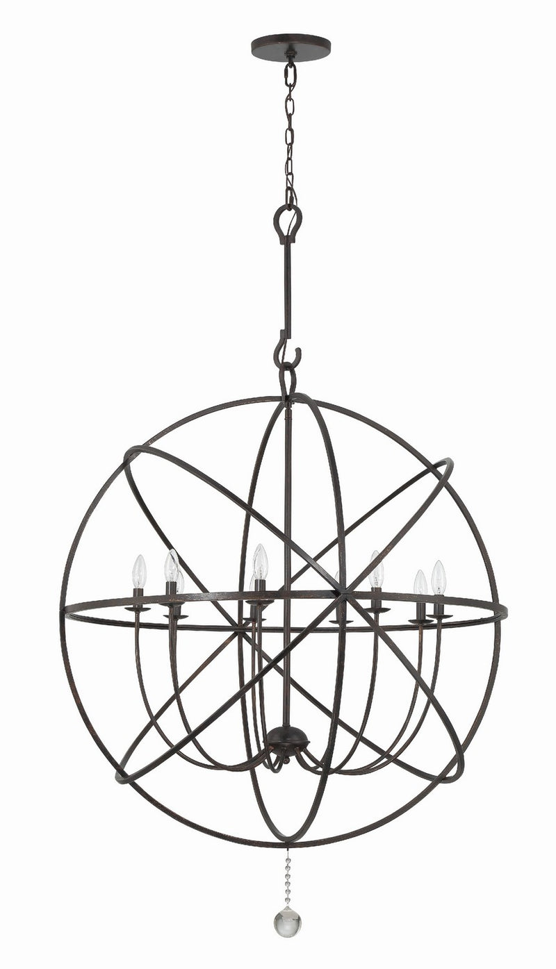 Crystorama 9229-EB Nine Light Chandelier, English Bronze