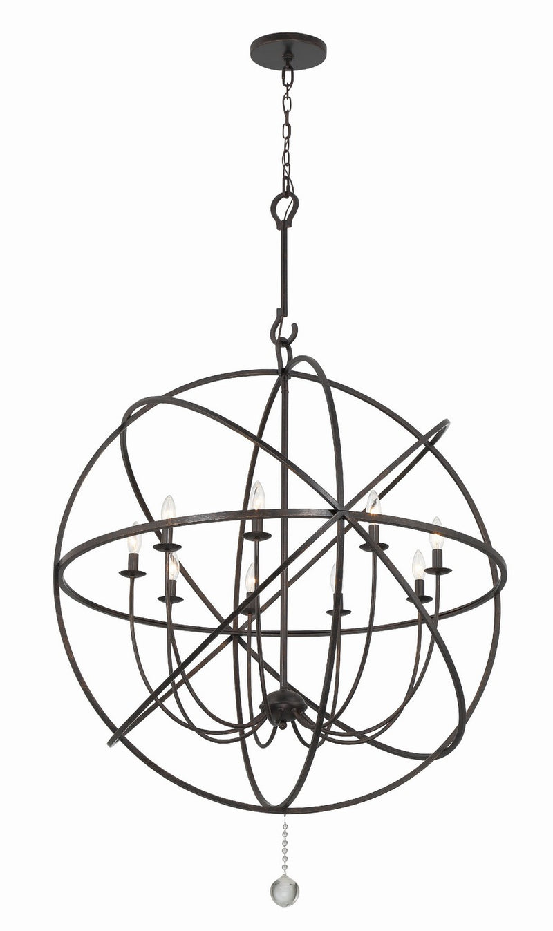 Crystorama 9229-EB Nine Light Chandelier, English Bronze