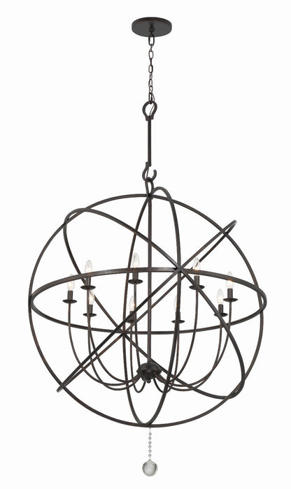 Crystorama 9229-EB Nine Light Chandelier, English Bronze