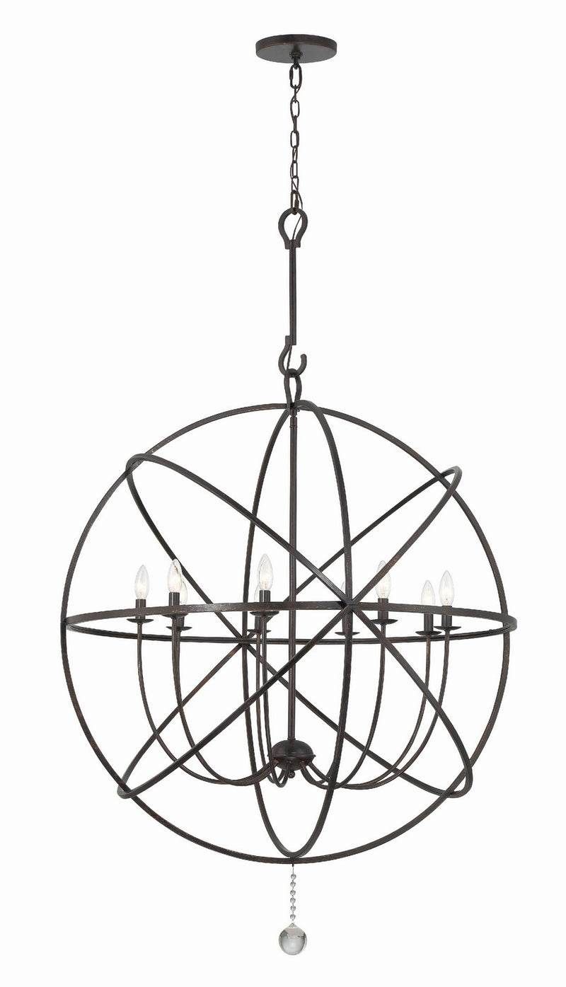 Crystorama 9229-EB Nine Light Chandelier, English Bronze