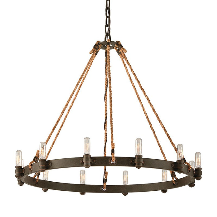 Troy Lighting F3126 12 Light Chandelier, Shipyard Bronze
