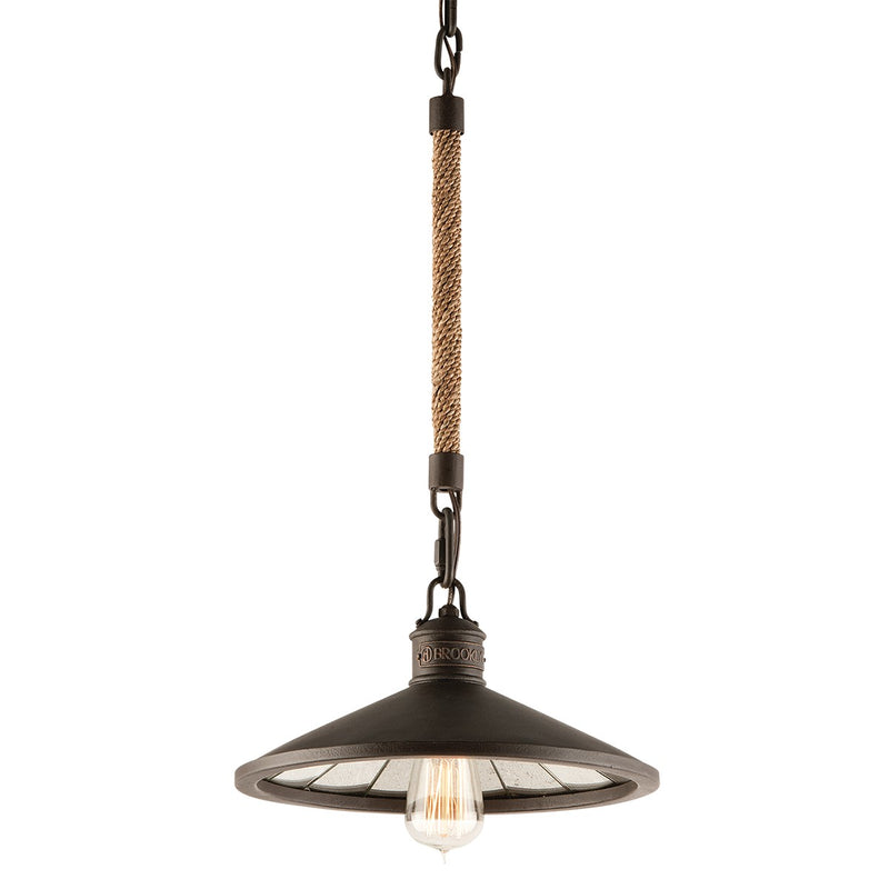 Troy Lighting F3144-HBZ One Light Pendant, Heritage Bronze
