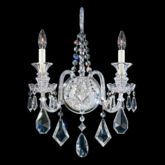 Schonbek 5702CL Two Light Wall Sconce, Polished Silver