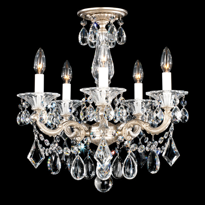 Schonbek 5345-48 Five Light Semi-Flush Mount, Antique Silver