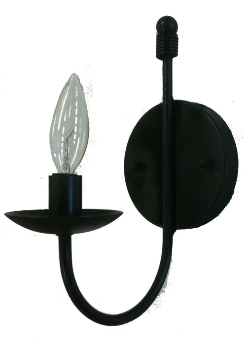 Artcraft AC3781EB One Light Wall Sconce, Ebony Black