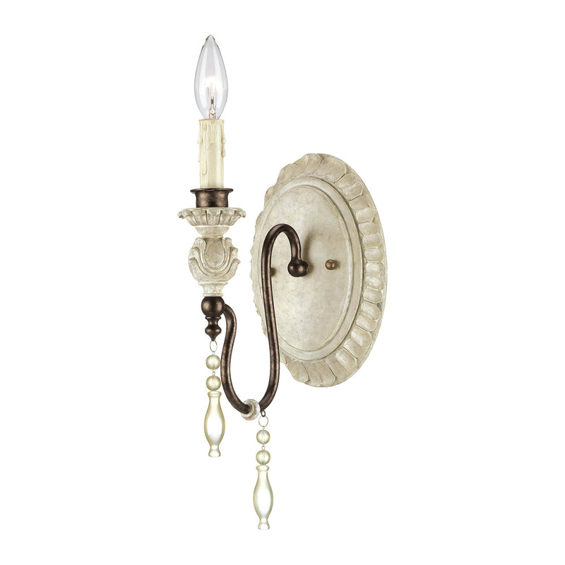 Millennium 7301-AW/BZ One Light Wall Sconce, Antique White/Bronze