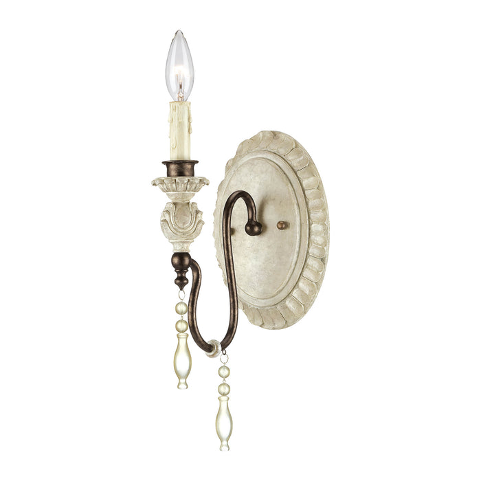 Millennium 7301-AW/BZ One Light Wall Sconce, Antique White/Bronze