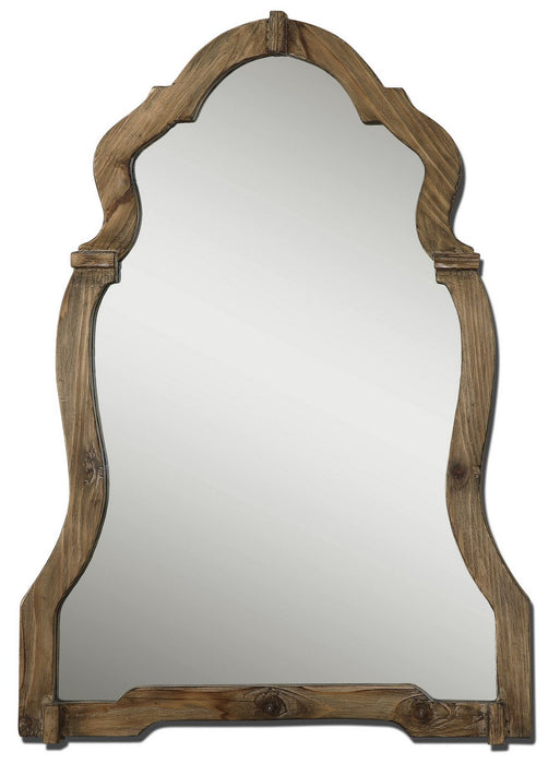 Uttermost 07632 Mirror, Walnut Stained Wood w/Burnished