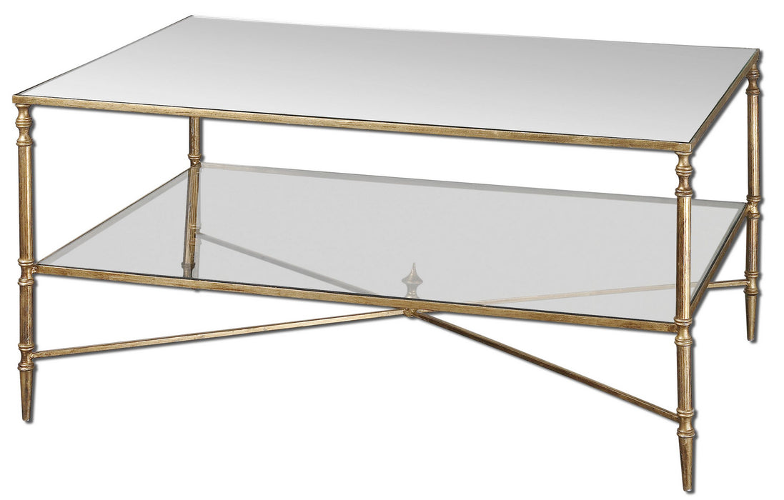 Uttermost 24276 Coffee Table, Gold Leaf