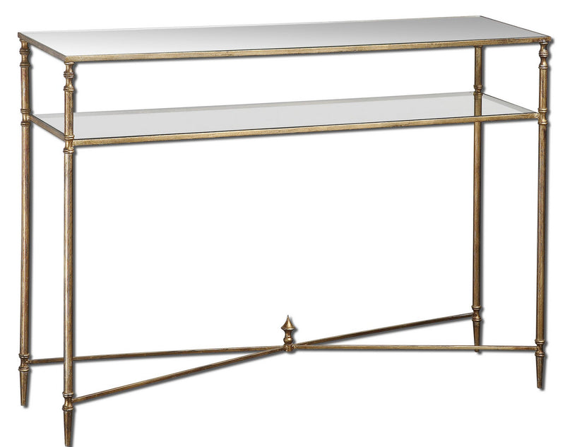 Uttermost 24278 Console Table, Antiqued gold leaf