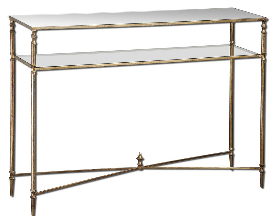 Uttermost 24278 Console Table, Antiqued gold leaf