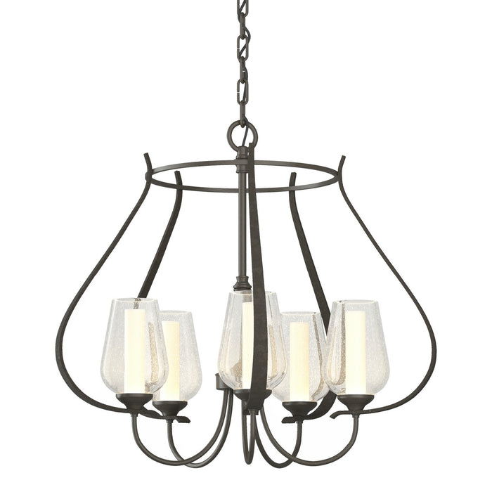 Hubbardton Forge 103045-SKT-07-ZS0354 Five Light Chandelier, Dark Smoke