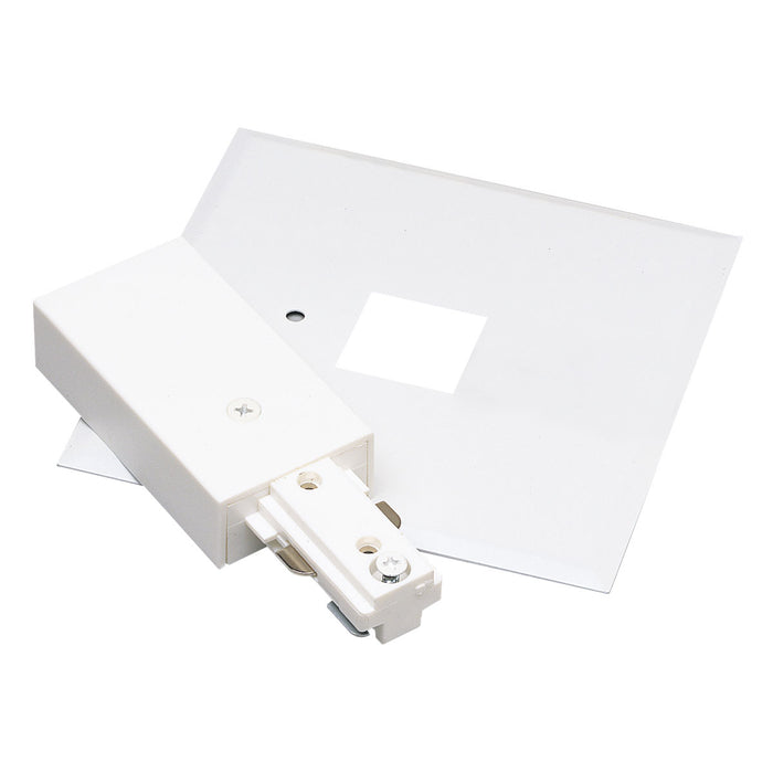 Nora Lighting NT-311W Live End Feed W/ Cover, 1 Circuit Track, White
