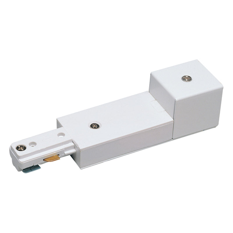 Nora Lighting NT-328W Live End Conduit Feed, 1 Circuit Track, White