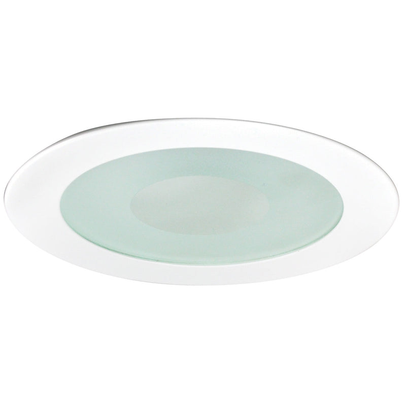 Nora Lighting NS-27W 4" Flat Lens W/ Clear Center & Metal Trim, White