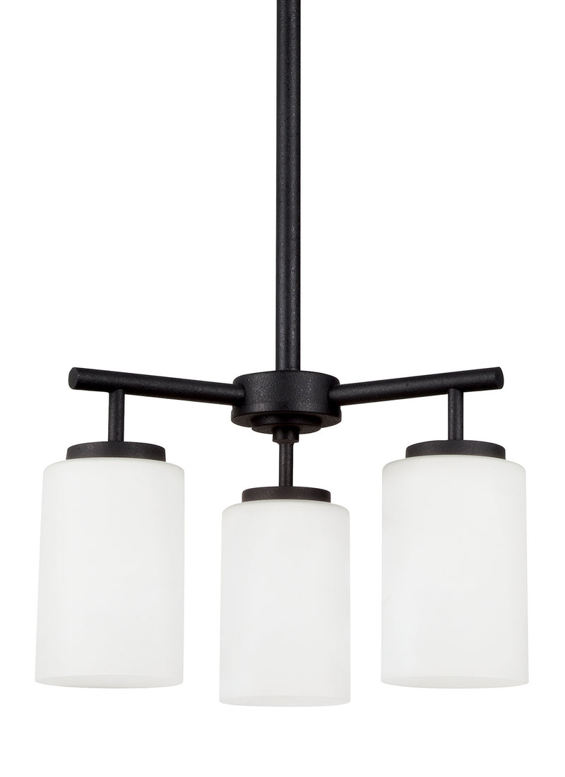 Generation Lighting 31160-112 Three Light Chandelier, Midnight Black