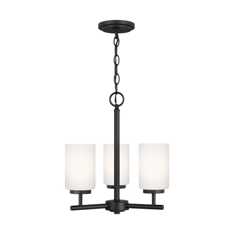 Generation Lighting 31160-112 Three Light Chandelier, Midnight Black