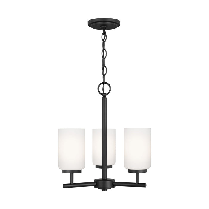 Generation Lighting 31160-112 Three Light Chandelier, Midnight Black