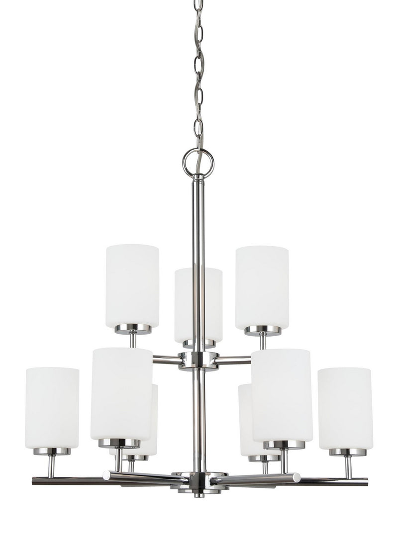 Generation Lighting 31162-05 Nine Light Chandelier, Chrome