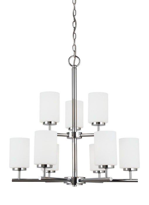 Generation Lighting 31162-05 Nine Light Chandelier, Chrome