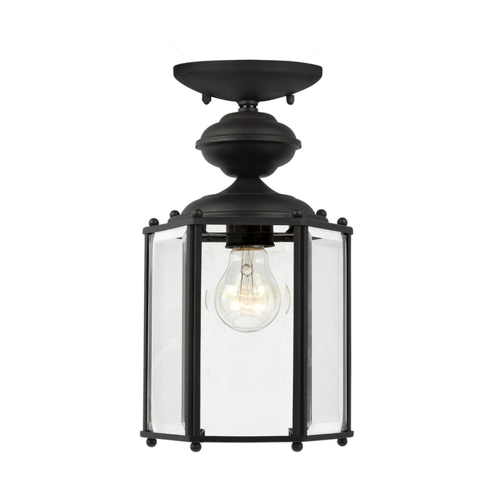 Generation Lighting 6008-12 One Light Outdoor Semi-Flush Convertible Pendant, Black