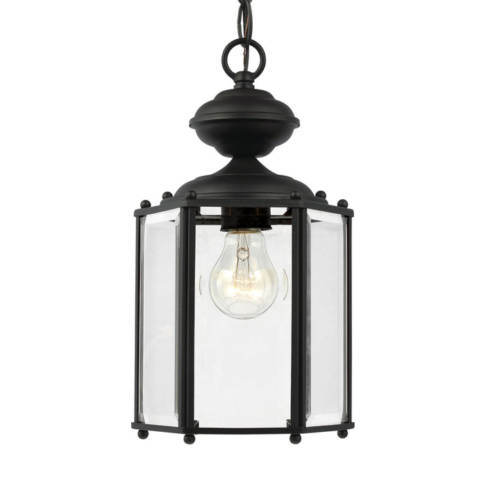 Generation Lighting 6008-12 One Light Outdoor Semi-Flush Convertible Pendant, Black