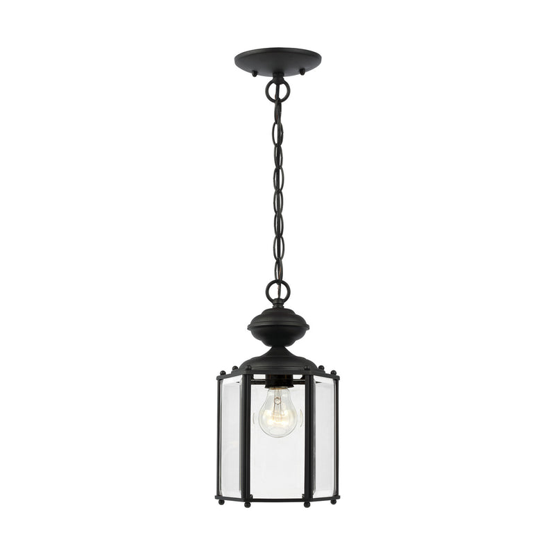 Generation Lighting 6008-12 One Light Outdoor Semi-Flush Convertible Pendant, Black