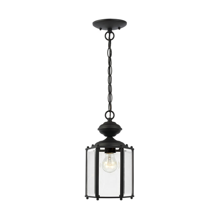Generation Lighting 6008-12 One Light Outdoor Semi-Flush Convertible Pendant, Black