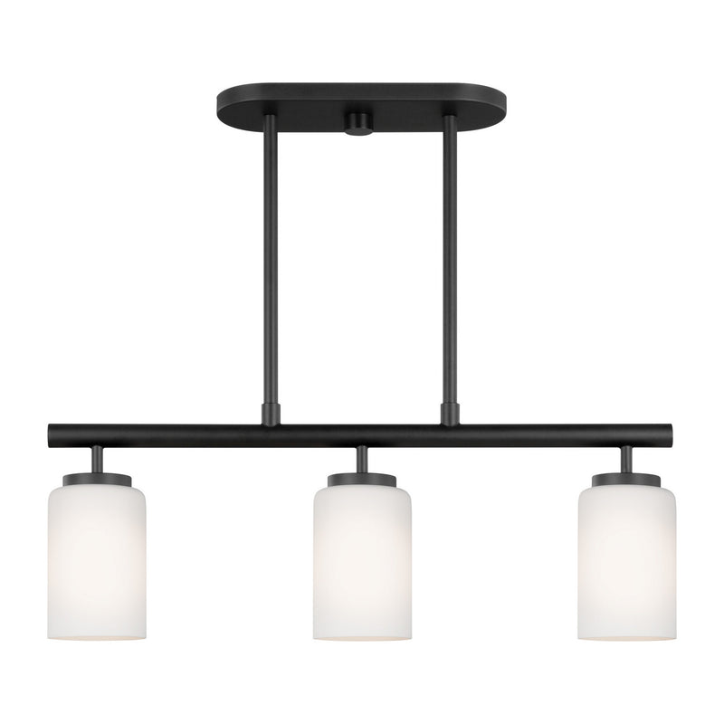 Generation Lighting 66160-112 Three Light Island Pendant, Midnight Black