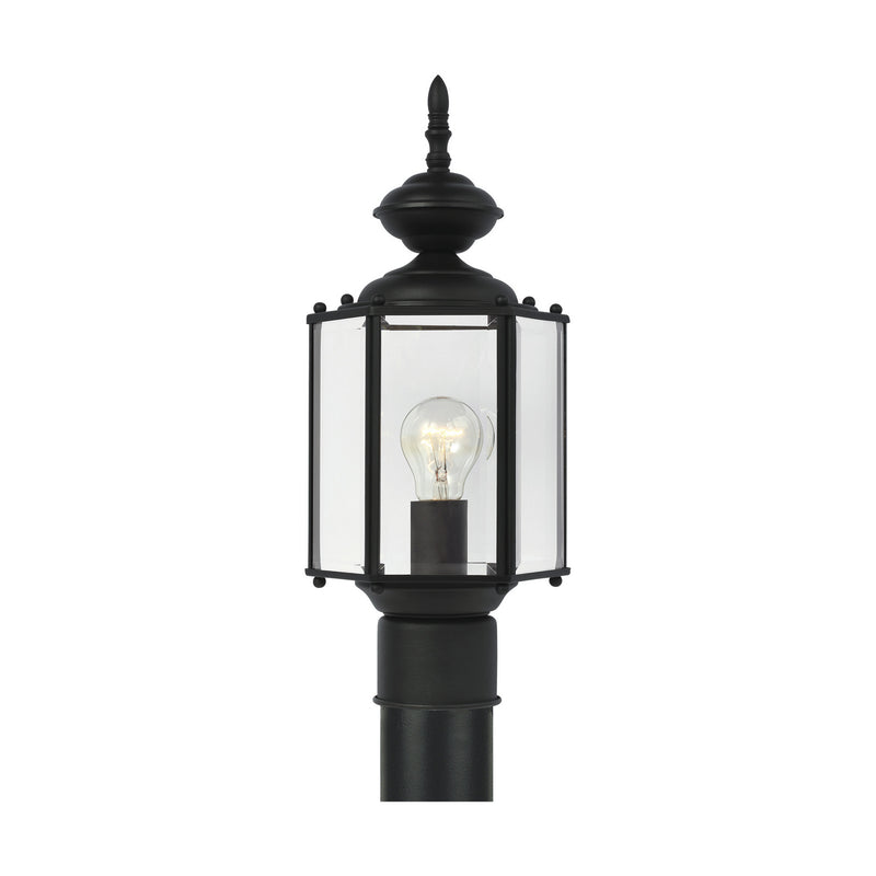Generation Lighting 8209-12 One Light Outdoor Post Lantern, Black