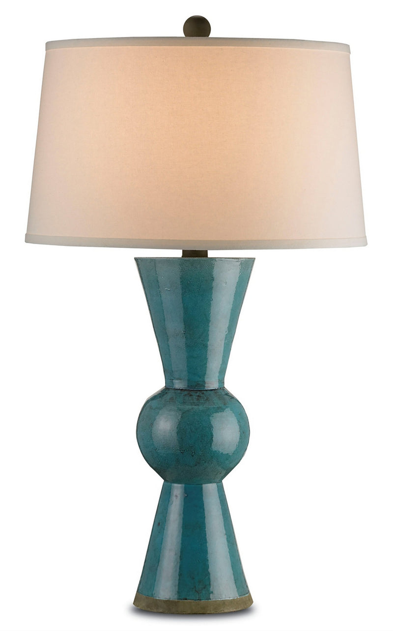 Currey and Company 6896 One Light Table Lamp, Teal