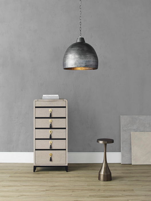 Currey and Company 9782 One Light Pendant, Blackened Steel