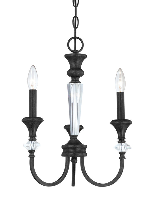 Craftmade 26733-MBS Three Light Chandelier, Mocha Bronze Silver Wash
