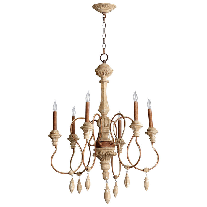 Cyan 05176 Six Light Chandelier, Sutherland Buff