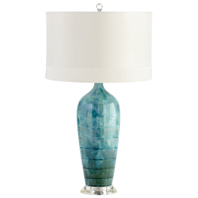 Cyan 05212 One Light Table Lamp, Blue Glaze