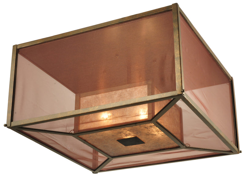 Meyda Tiffany 125237 Four Light Flushmount, Gilded Tobacco