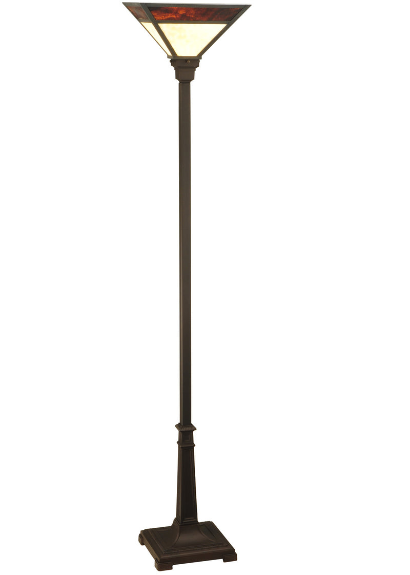 Meyda Tiffany 128955 One Light Torchiere, Mahogany Bronze