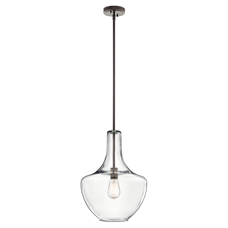 Kichler 42046OZ One Light Pendant, Olde Bronze